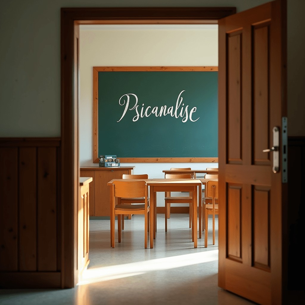 Profissional estudando psicanálise em um ambiente tranquilo e bem iluminado
